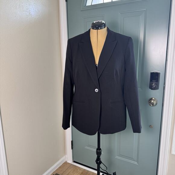Liz Claiborne Jackets & Blazers - Liz Claiborne Career Blazer Womens Size 14 Black One Button Stretch Work Jacket